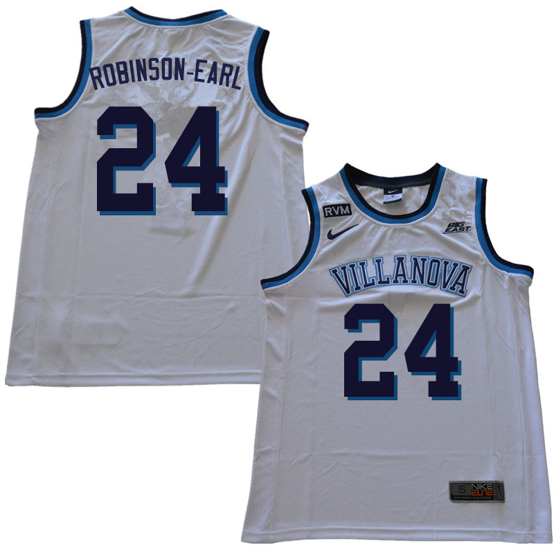 2019 Men #24 Jeremiah Robinson-Earl Villanova Wildcats College Basketball Jerseys Sale-White - Click Image to Close